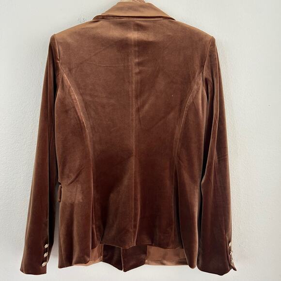 Choklate Paris Blazer Ladies Velvet Double Breasted Bronze SZ42/10 Classic - Picture 2 of 12